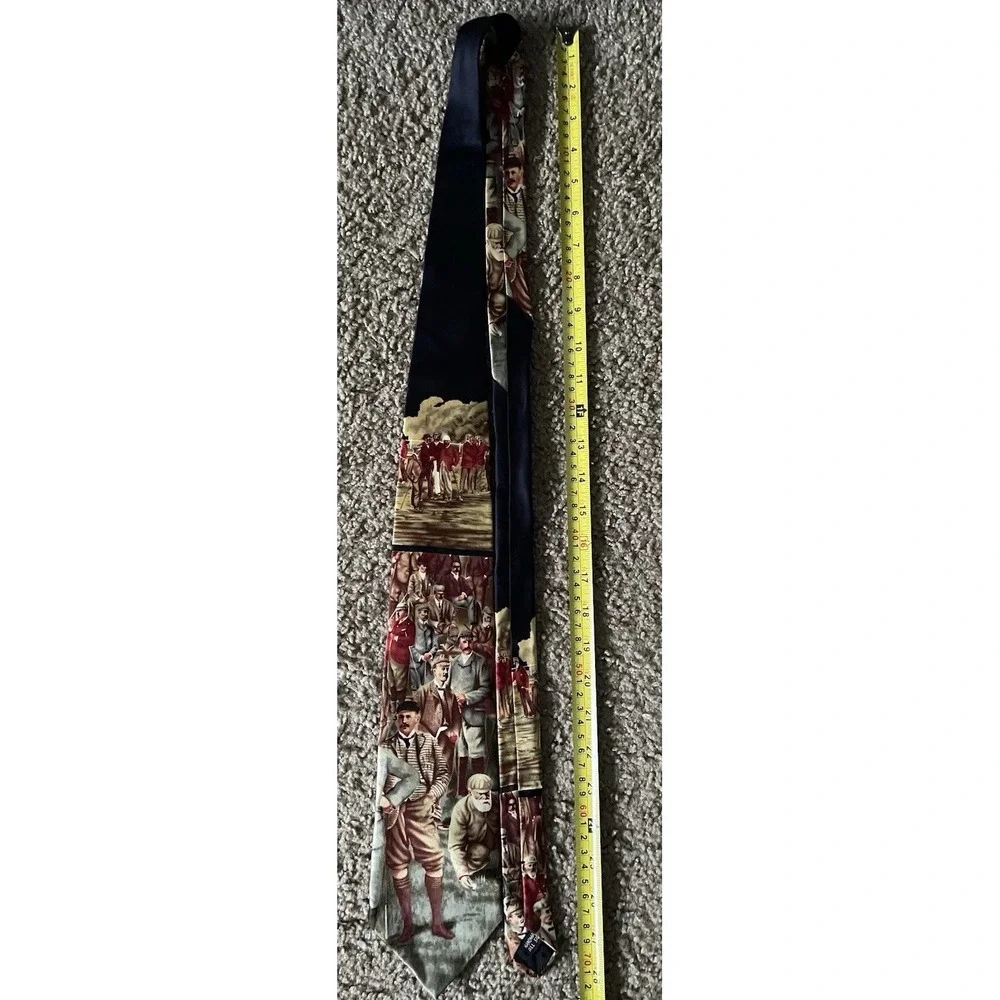 Cromley & Finch Neckwear Tie Golf Portrait Knicker Pattern London 100% Silk JBHS